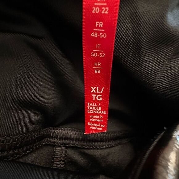 Spanx Vegan Faux Black Patent Leather High Waisted Pull-On Legging Pants XL - Picture 8 of 8